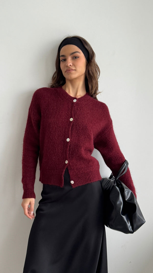 Charli Reyna Cardigan - Dark Cherry Cardigans