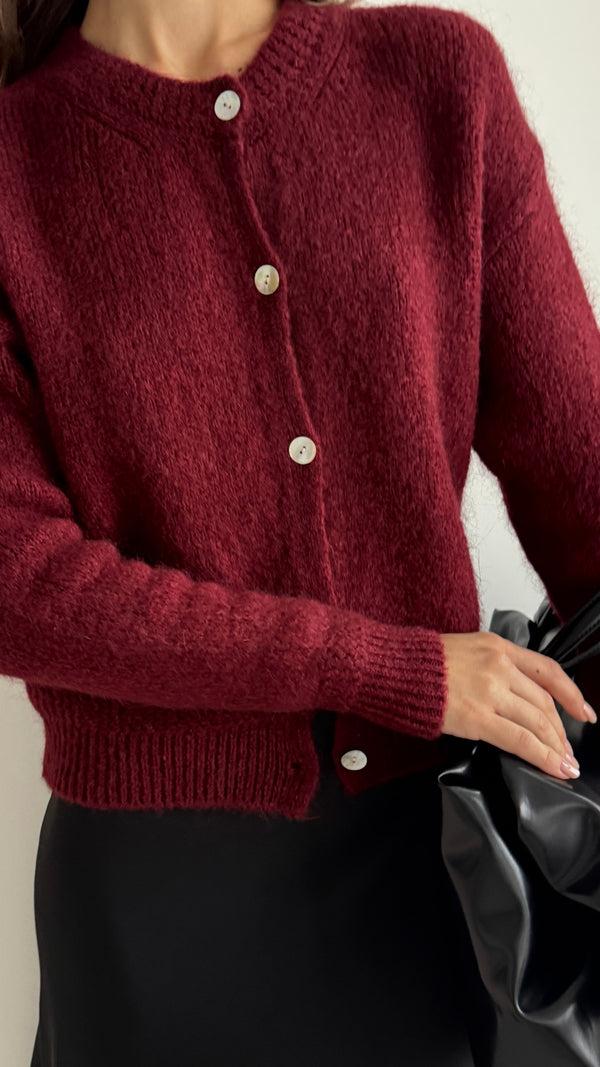 Charli Reyna Cardigan - Dark Cherry Cardigans