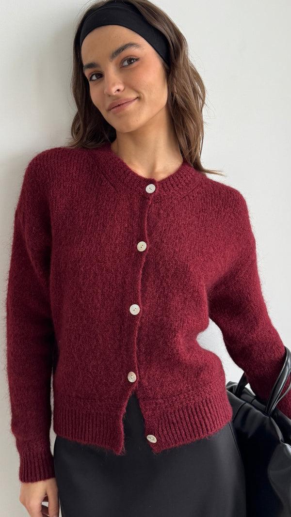 charli Reyna Cardigan - Dark Cherry Cardigans
