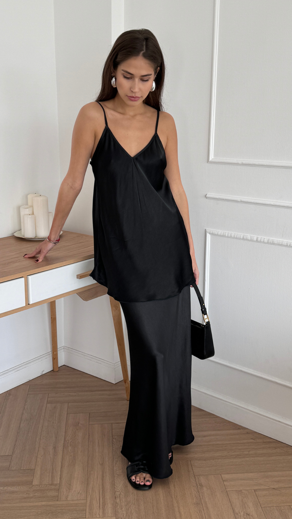 Charli Sasha Satin Set - Black Skirts