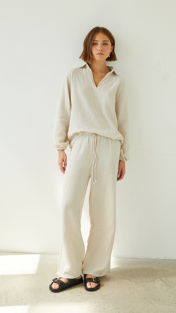 Charli Selina Cotton Set - Seashell Co-ords