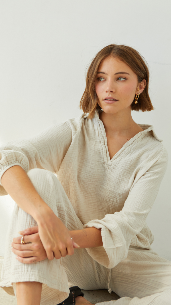 Charli Selina Cotton Set - Seashell Co-ords