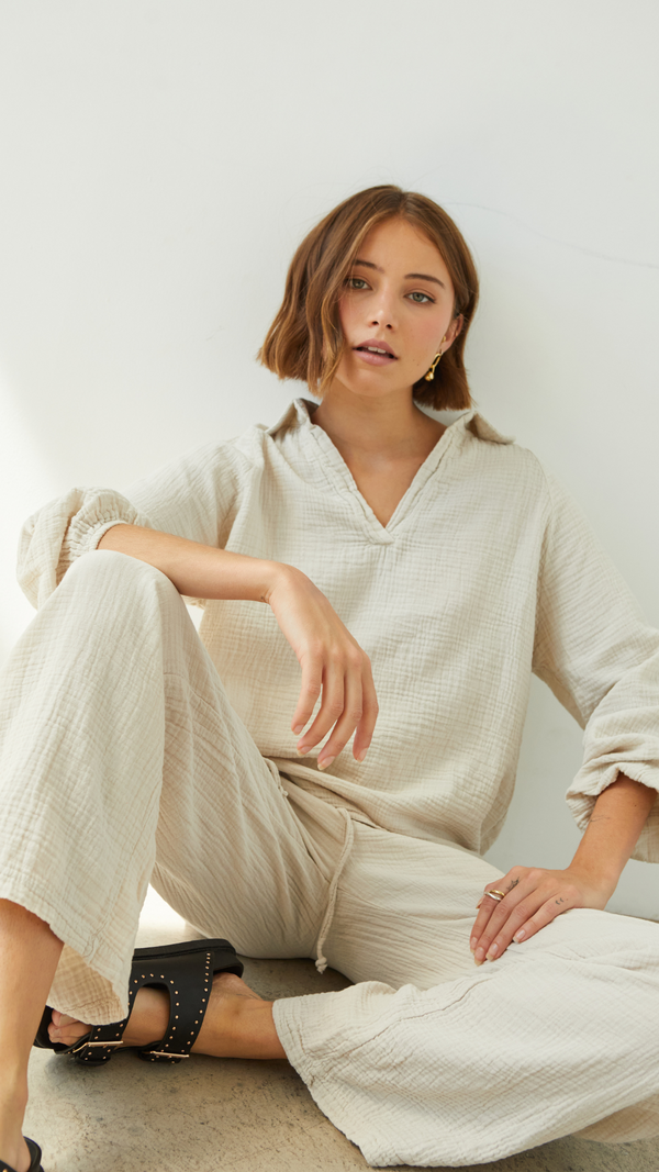 charli Selina Cotton Set - Seashell Co-ords