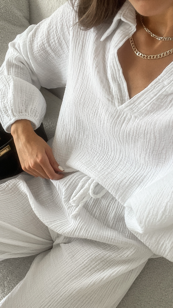 Charli Selina Cotton Set - White Co-ords