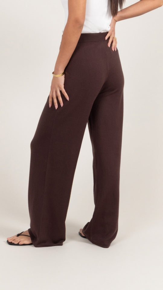 Charli Sofia Knit Trousers - Espresso Jumpers