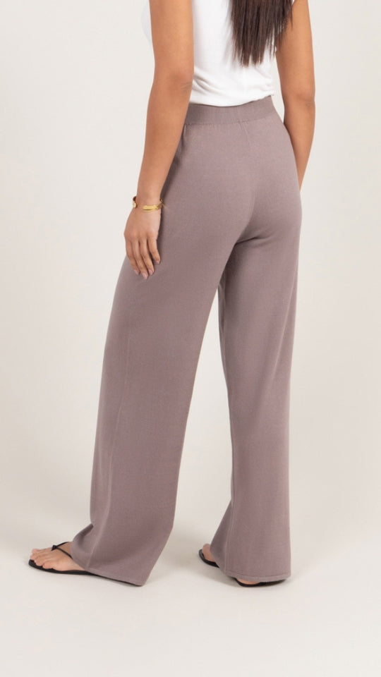 Charli Sofia Knit Trousers - Mink Trousers
