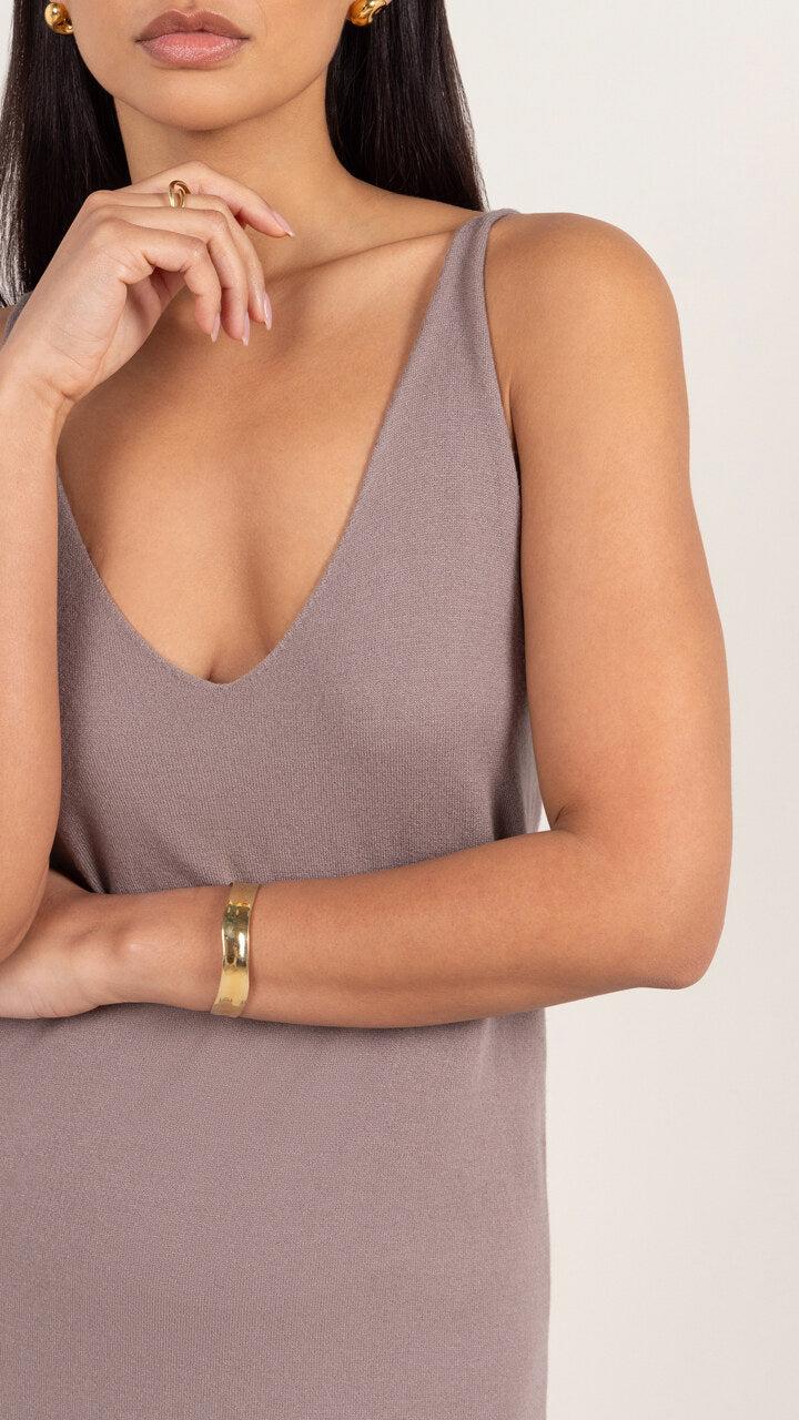 Charli Sofia Knitted Slip Dress - Mink Jumpers