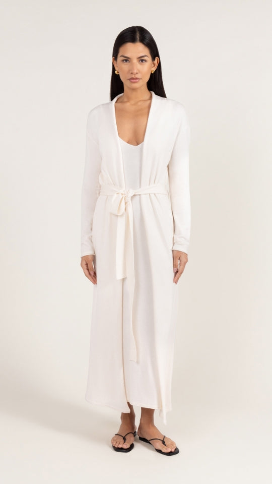 Charli Sofia Long Line Cardigan - Ivory Jumpers