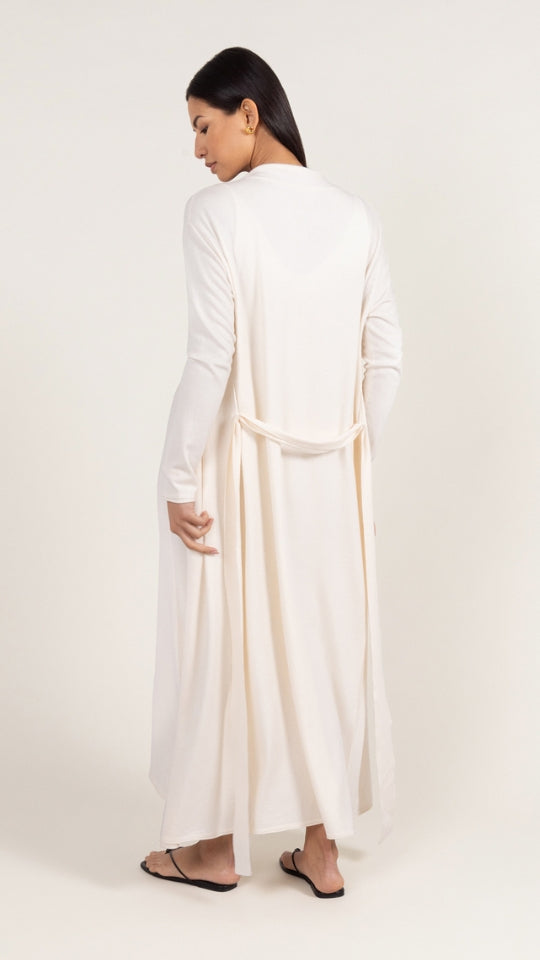 Charli Sofia Long Line Cardigan - Ivory Jumpers