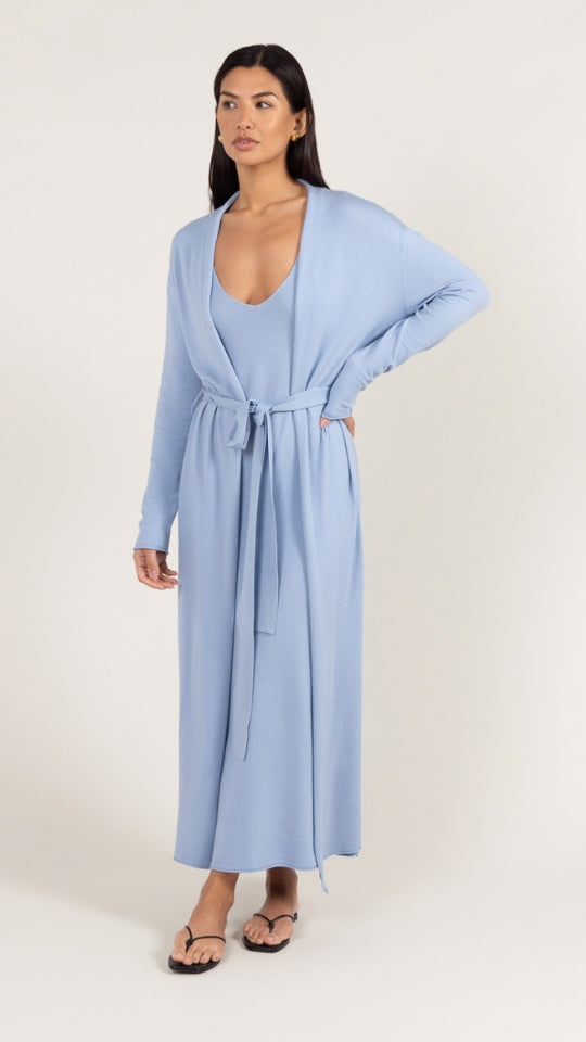 charli Sofia Long Line Cardigan - Sky Blue Jumpers