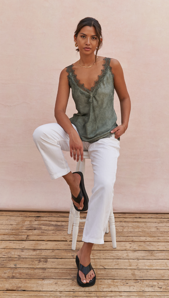 Charli Solange Camisole - Khaki Tops