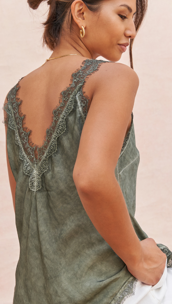 Charli Solange Camisole - Khaki Tops