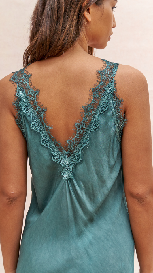 Charli Solange Slip Dress - Emerald Dresses