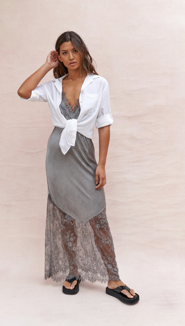 Charli Solange Slip Dress - Mid Grey Dresses