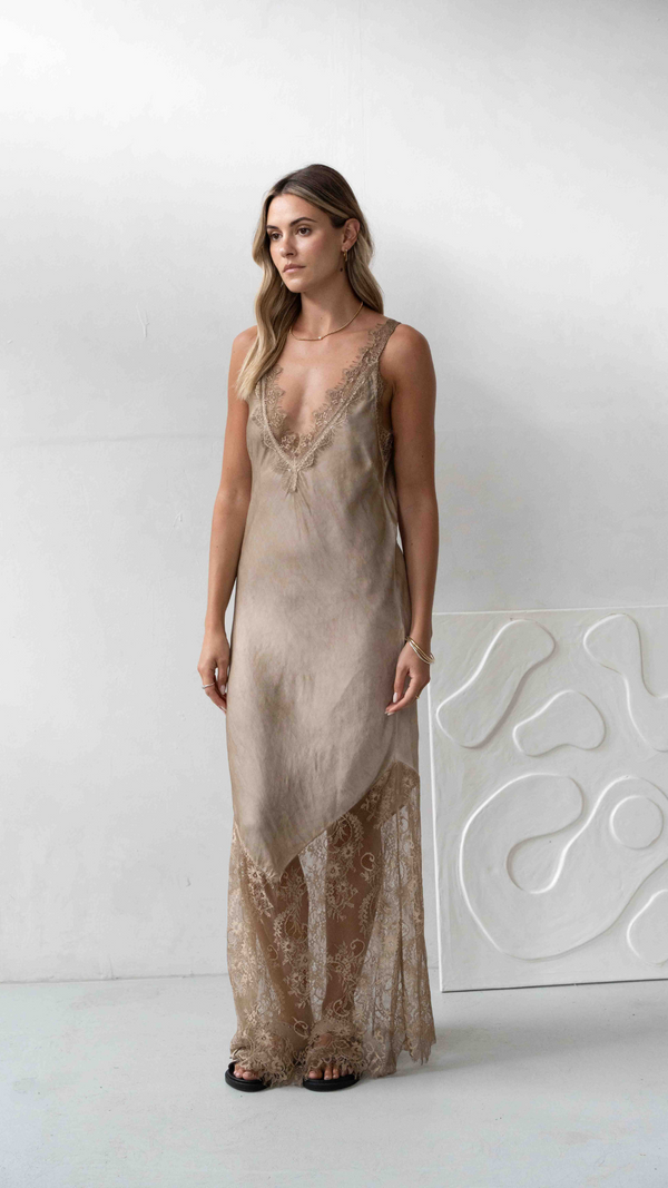 Charli Solange Slip Dress - Sand Dresses