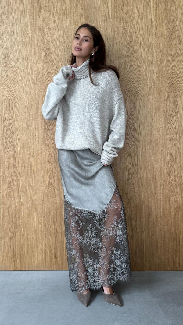 Charli Solene Lace Skirt - Taupe Dresses