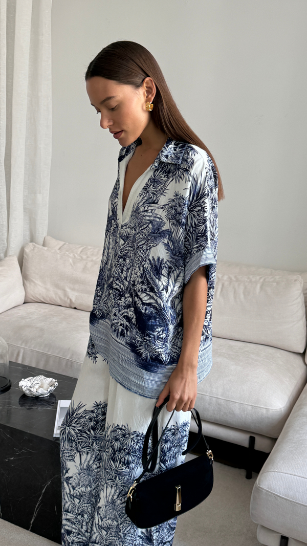 Charli Stella Set - Indigo Blue Print Co-ords