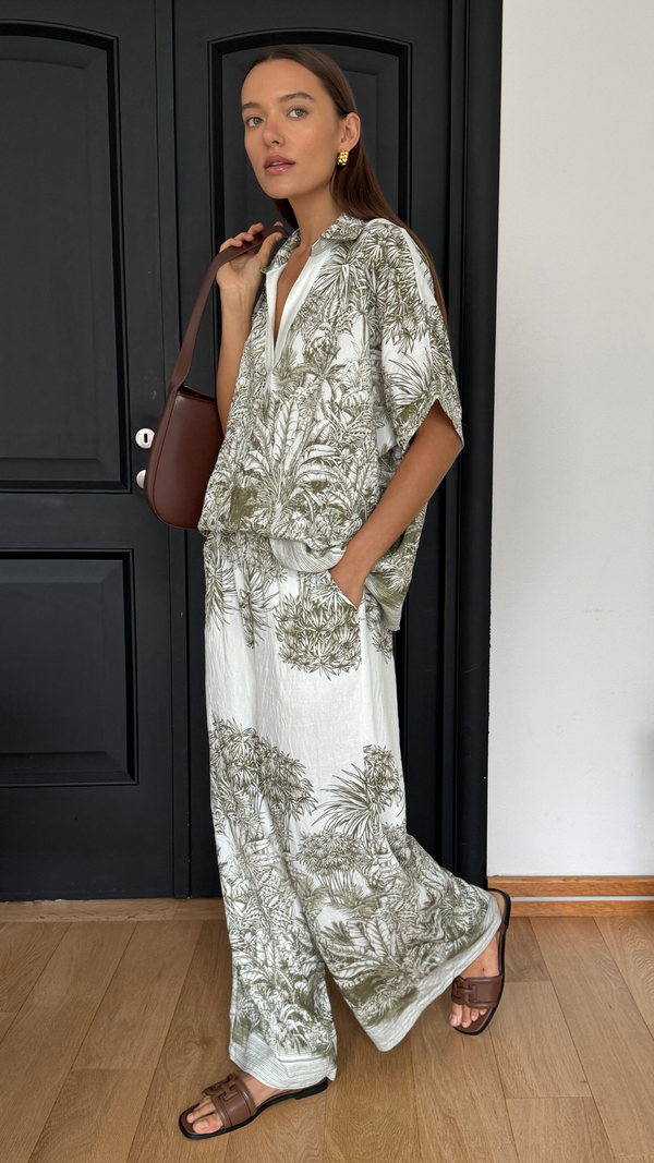 Charli Stella Set - Khaki Print Co-ords