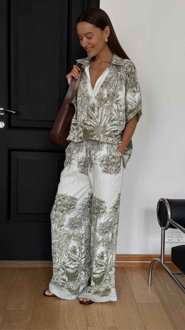 Charli Stella Set - Khaki Print Co-ords