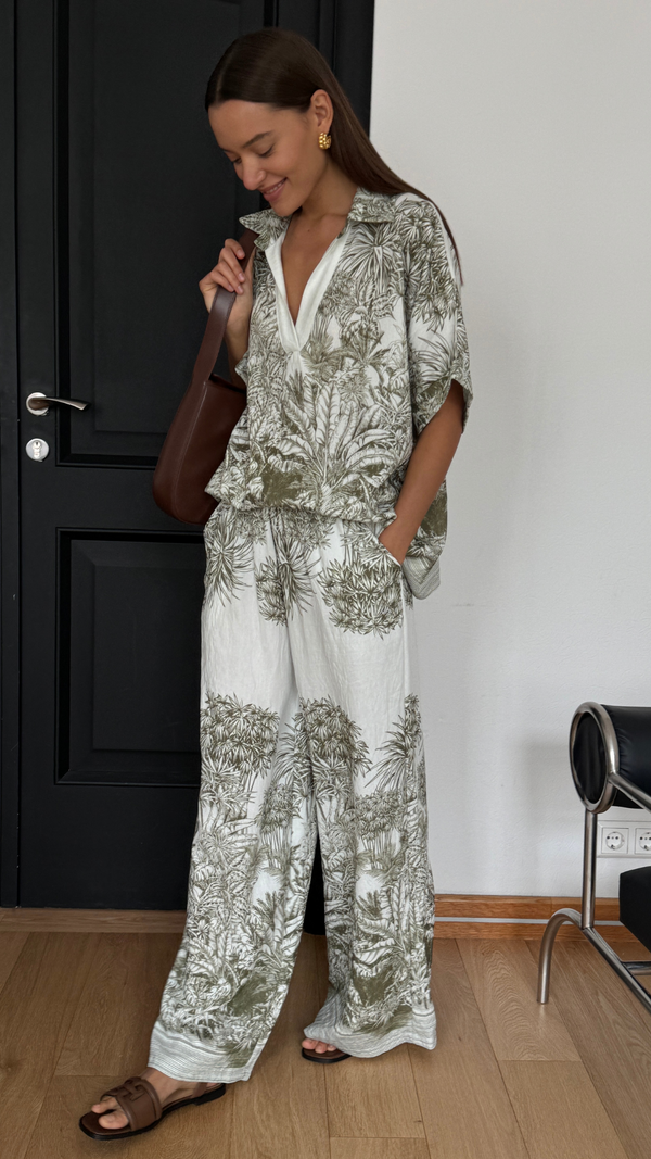 Charli Stella Set - Khaki Print Co-ords