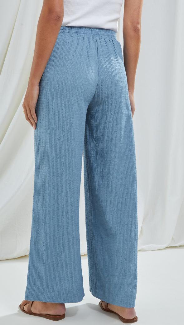 Charli Tamara Wide Leg Trousers - Blue Trousers