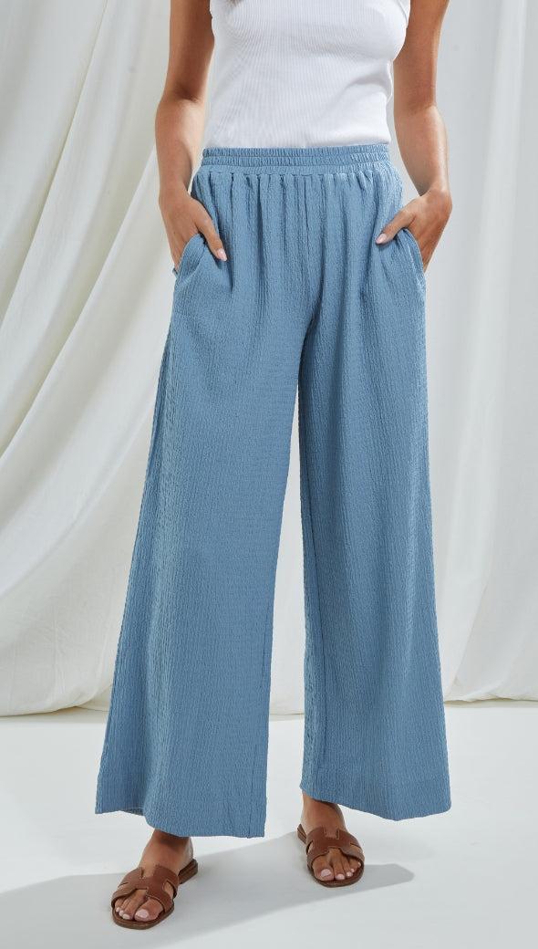charli Tamara Wide Leg Trousers - Blue Trousers