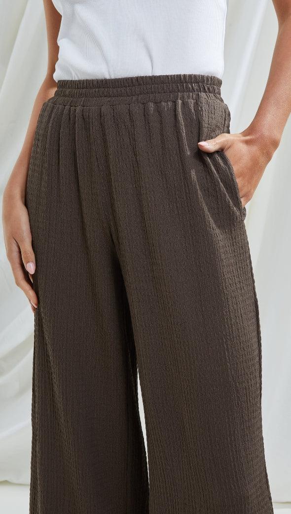 Charli Tamara Wide Leg Trousers - Charcoal Trousers