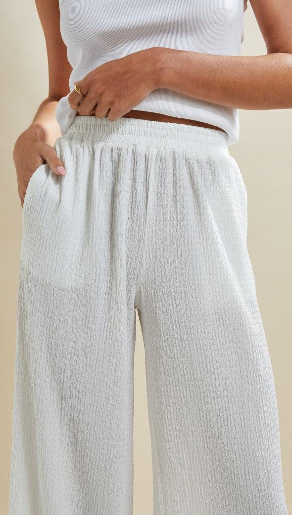 Charli Tamara Wide Leg Trousers - White Trousers