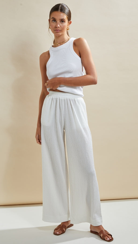 charli Tamara Wide Leg Trousers - White Trousers