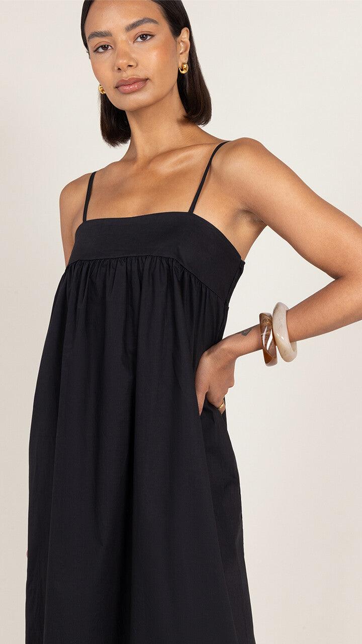 Charli Tara Cotton Dress - Black Dresses