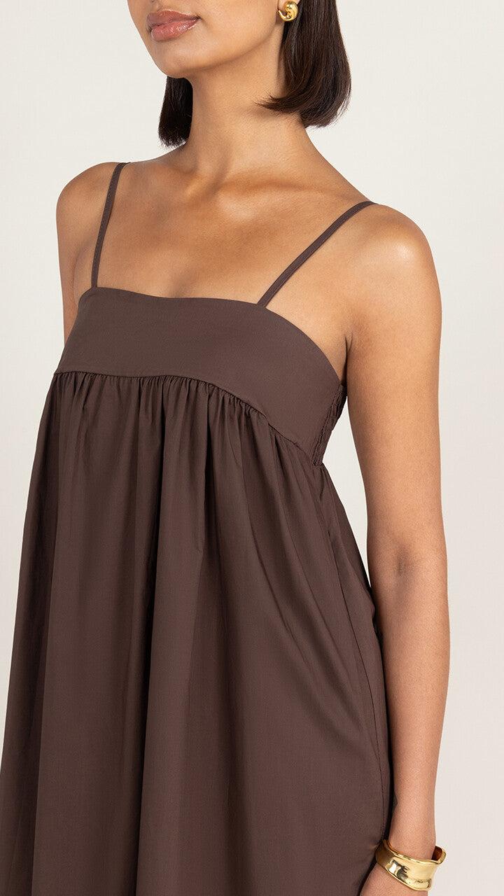 Charli Tara Cotton Dress - Espresso Dresses