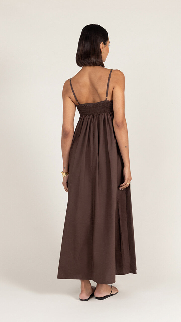 Charli Tara Cotton Dress - Espresso Dresses