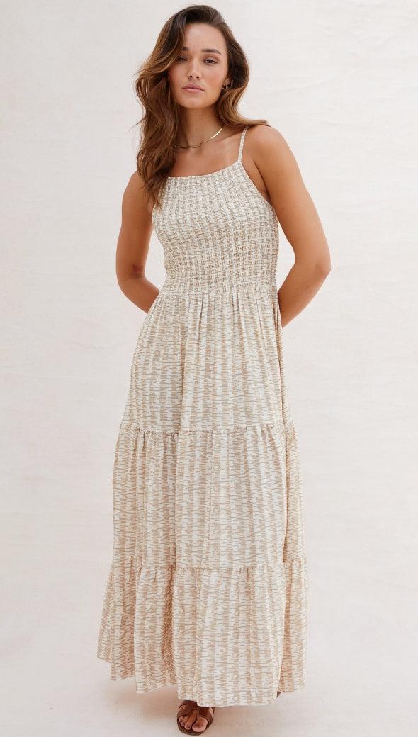Charli Zoya Dress - Cappuccino Print Dresses