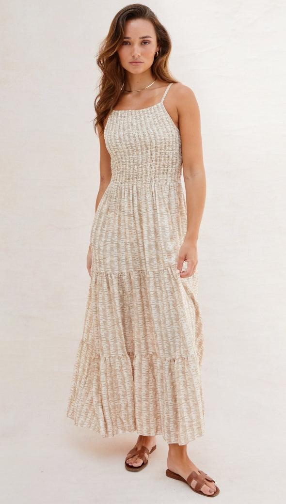 Charli Zoya Dress - Cappuccino Print Dresses