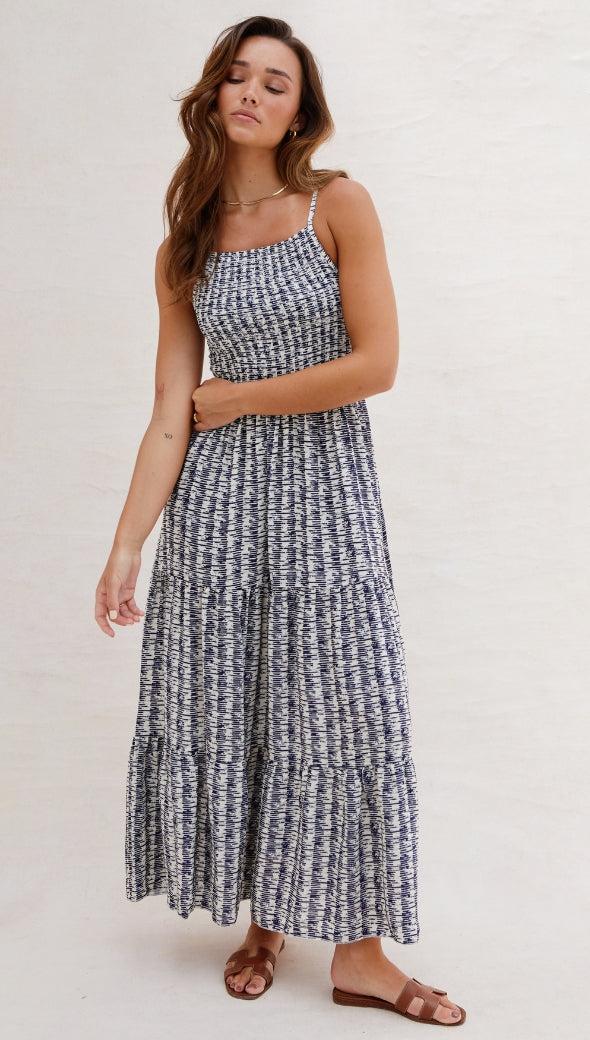 charli Zoya Dress - Navy Print Dresses
