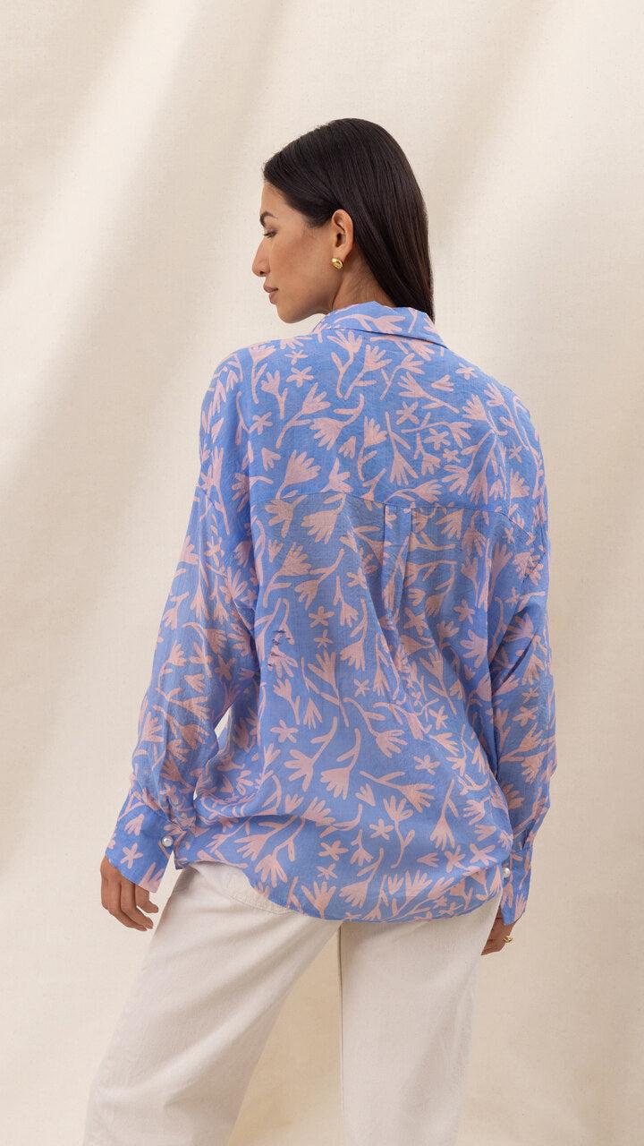 Charli Libby Printed Shirt - Blue Meadow Print Shirts