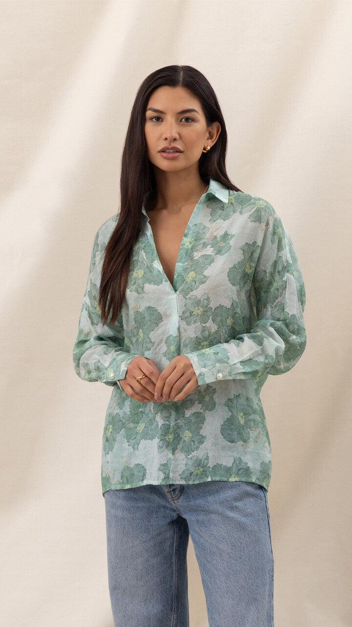 Charli Libby Printed Shirt - Jade Floral Print Shirts