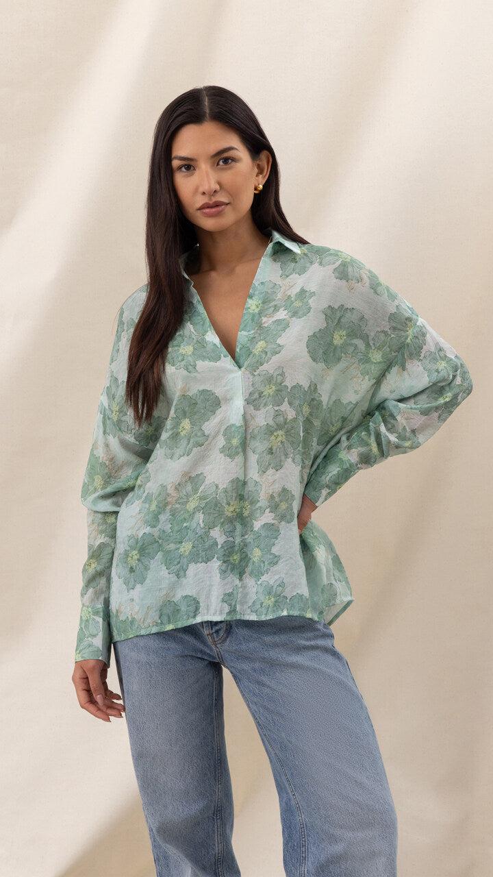 Charli Libby Printed Shirt - Jade Floral Print Shirts