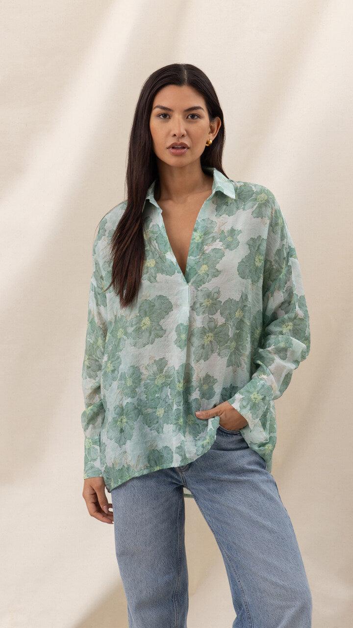 charli Libby Printed Shirt - Jade Floral Print Shirts