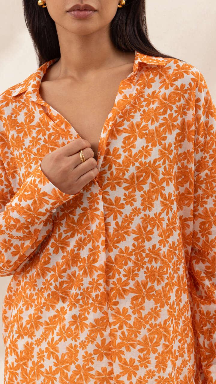 Charli Libby Printed Shirt - Mandarin Floral Print Shirts