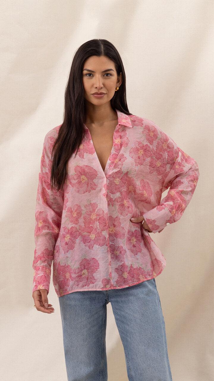 Charli Libby Printed Shirt - Rose Floral Print Shirts
