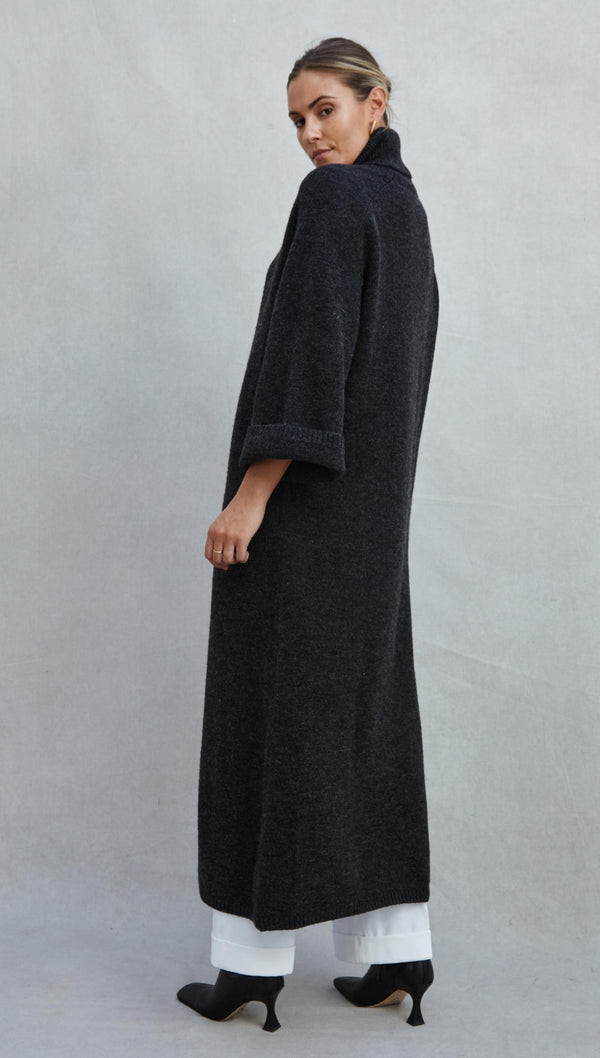 Charli Vivienne Sweater Dress - Black Melange Sweater Dress