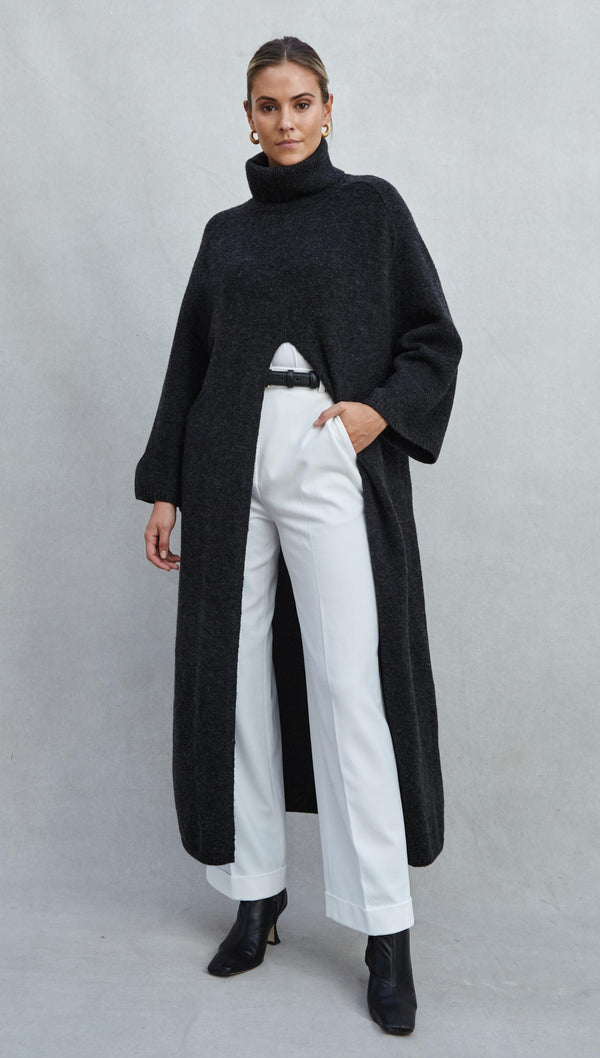 charli Vivienne Sweater Dress - Black Melange Sweater Dress