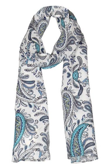 charlotte sparre Alice 35x165 cm / CS680 Alice allover 35x165 - White/blue Scarf
