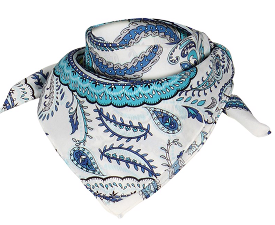 charlotte sparre Alice 55x55 cm / CS680 Alice allover 55x55 - White/blue Scarf