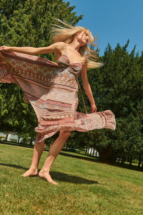 charlotte sparre Boho strap dress Ines / 2986 Ines vis - Rose Dress charlotte sparre Boho strap dress Ines / 2986 Ines vis - Rose Dress