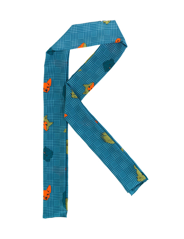 charlotte sparre Cats and dogs 35x165 cm / CS561 Cats and dogs 35x165 - Petrol Scarf