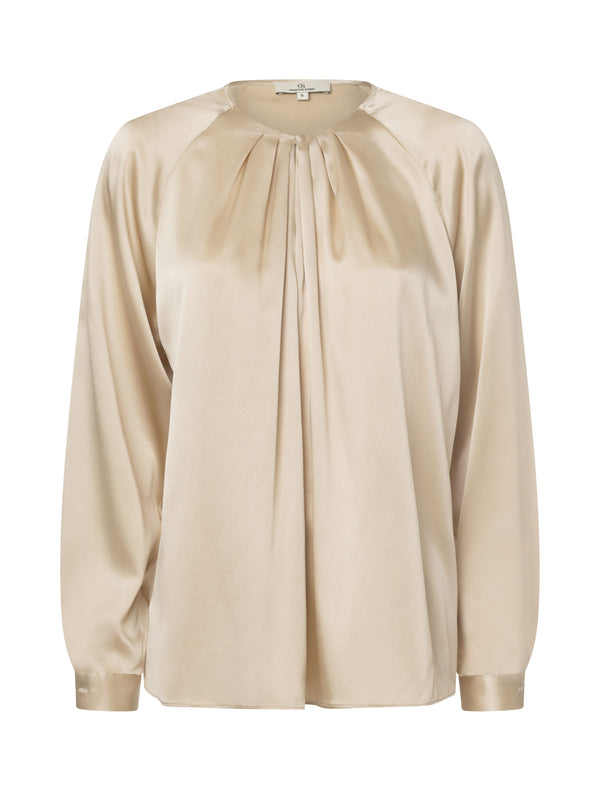 charlotte sparre Pleat neck / 3417 Solid - Sand Blouse