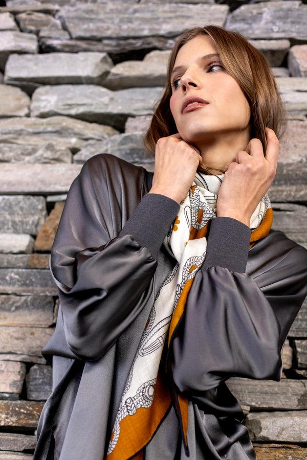 charlotte sparre V-rib / 3421 Solid - Dark grey Blouse