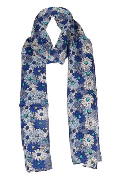 charlotte sparre Daisy Love 35x165 cm / CS645 Flower power DIA. - Blue Scarf